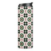 Funky Boho Retro Schattig Abstract Kerstpatroon Thermosbeker (Gedraaid links)