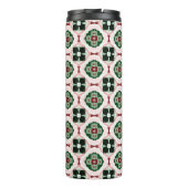 Funky Boho Retro Schattig Abstract Kerstpatroon Thermosbeker (Achterkant)