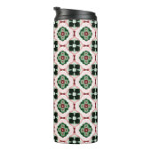 Funky Boho Retro Schattig Abstract Kerstpatroon Thermosbeker (Geroteerd rechts)