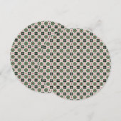 Funky Boho Retro Schattige Abstract kerstpatroon Kaart (Voorkant / Achterkant)