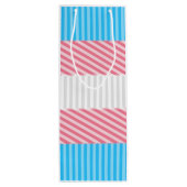Funky Boho Streep Abstract Transgender Pride Vlag Wijn Cadeautas (Achterkant)