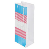 Funky Boho Streep Abstract Transgender Pride Vlag Wijn Cadeautas (Voorkant Gekanteld)