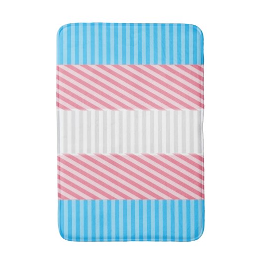 Funky Boho Streep Abstracte Transgender Pride Flag Badmat (Voorkant Verticaal)