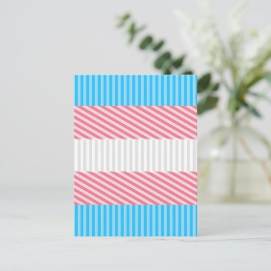 Funky Boho Streep Abstracte Transgender Pride Flag Briefkaart (Staand voorkant)