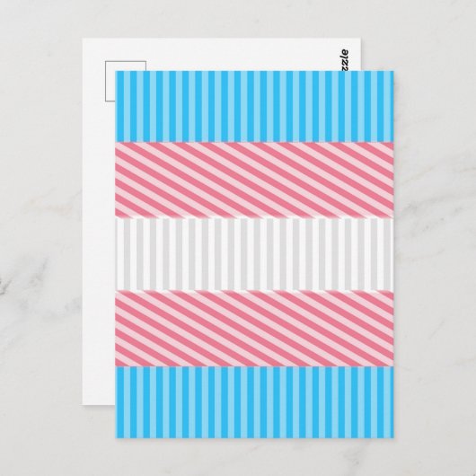 Funky Boho Streep Abstracte Transgender Pride Flag Briefkaart (Voorkant / Achterkant)
