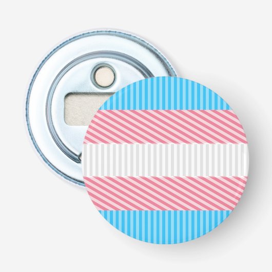 Funky Boho Streep Abstracte Transgender Pride Flag Button Flesopener (Voorkant)