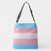 Funky Boho Streep Abstracte Transgender Pride Flag Crossbody Tas (Achterkant)