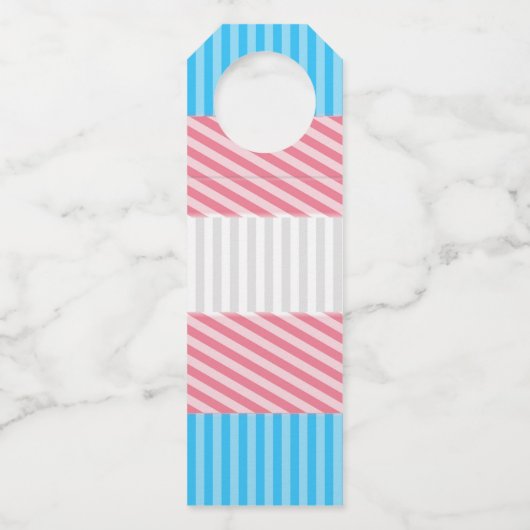 Funky Boho Streep Abstracte Transgender Pride Flag Flessenhanger (Voorkant)