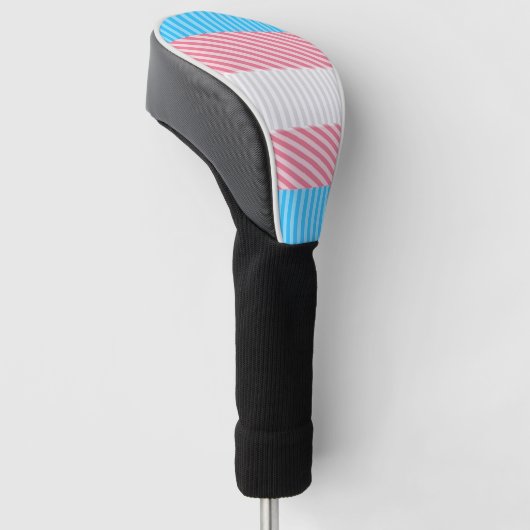 Funky Boho Streep Abstracte Transgender Pride Flag Golfheadcover (Schuin)