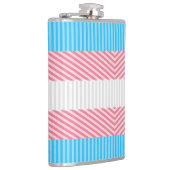 Funky Boho Streep Abstracte Transgender Pride Flag Heupfles (Rechts)