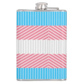 Funky Boho Streep Abstracte Transgender Pride Flag Heupfles (Achterkant)