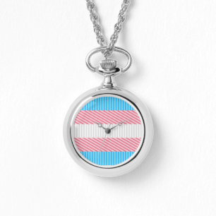 Funky Boho Streep Abstracte Transgender Pride Flag Horloge