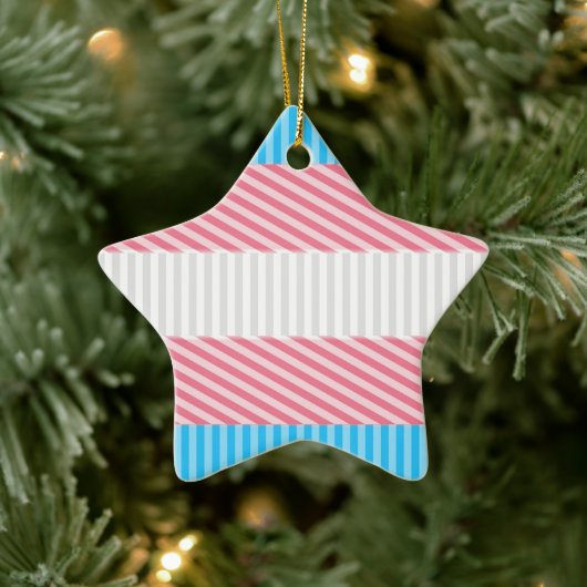 Funky Boho Streep Abstracte Transgender Pride Flag Keramisch Ornament (Boom)