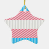 Funky Boho Streep Abstracte Transgender Pride Flag Keramisch Ornament (Achterkant)