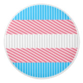 Funky Boho Streep Abstracte Transgender Pride Flag Keramische Knop (Voorkant)