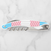 Funky Boho Streep Abstracte Transgender Pride Flag Kurkentrekker (Achterkant)