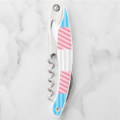 Funky Boho Streep Abstracte Transgender Pride Flag Kurkentrekker (Voorkant)