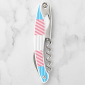 Funky Boho Streep Abstracte Transgender Pride Flag Kurkentrekker (Achterkant)