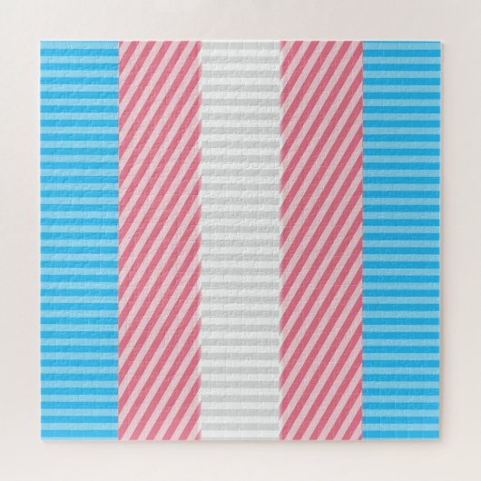 Funky Boho Streep Abstracte Transgender Pride Flag Legpuzzel (Horizontaal)