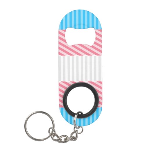 Funky Boho Streep Abstracte Transgender Pride Flag Mini Flessenopener (Voorkant)