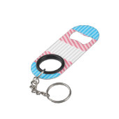 Funky Boho Streep Abstracte Transgender Pride Flag Mini Flessenopener (Achterkant Gekanteld)