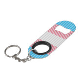 Funky Boho Streep Abstracte Transgender Pride Flag Mini Flessenopener (Voorkant Gekanteld)