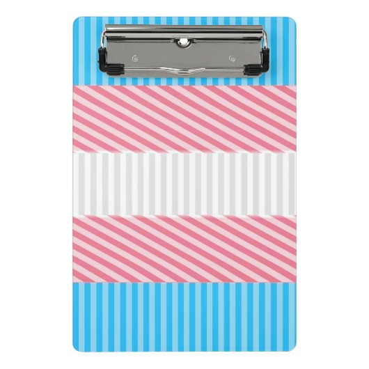 Funky Boho Streep Abstracte Transgender Pride Flag Mini Klembord (Voorkant)
