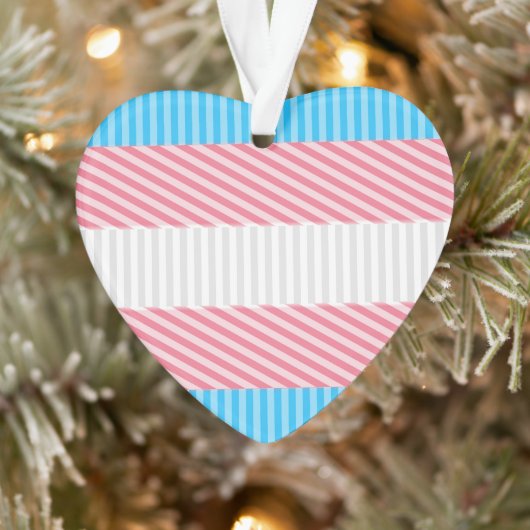 Funky Boho Streep Abstracte Transgender Pride Flag Ornament (Boom)