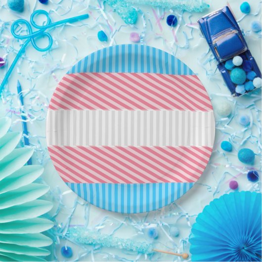 Funky Boho Streep Abstracte Transgender Pride Flag Papieren Bordje (Feest)