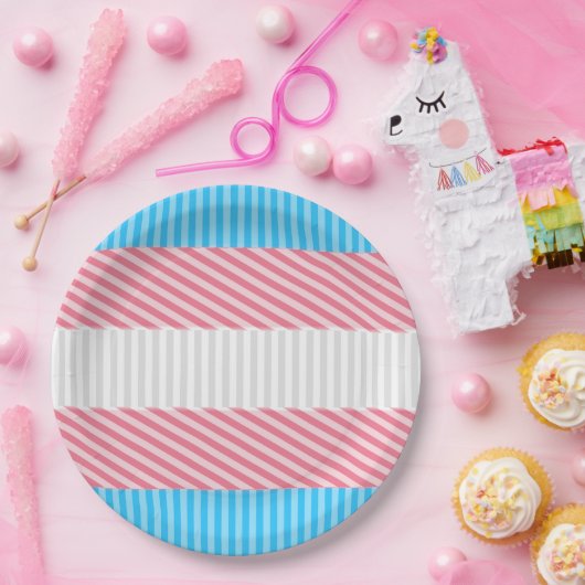 Funky Boho Streep Abstracte Transgender Pride Flag Papieren Bordje (Feest)