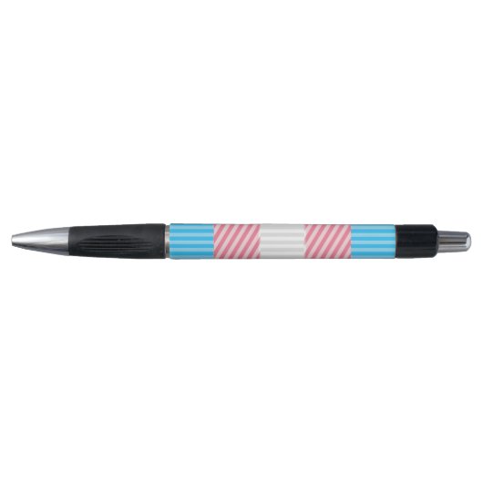 Funky Boho Streep Abstracte Transgender Pride Flag Pen (Voorkant)