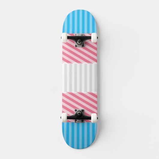 Funky Boho Streep Abstracte Transgender Pride Flag Persoonlijk Skateboard (Voorkant)