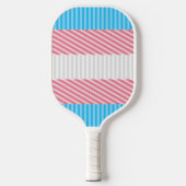 Funky Boho Streep Abstracte Transgender Pride Flag Pickleball Paddle (Voorkant)
