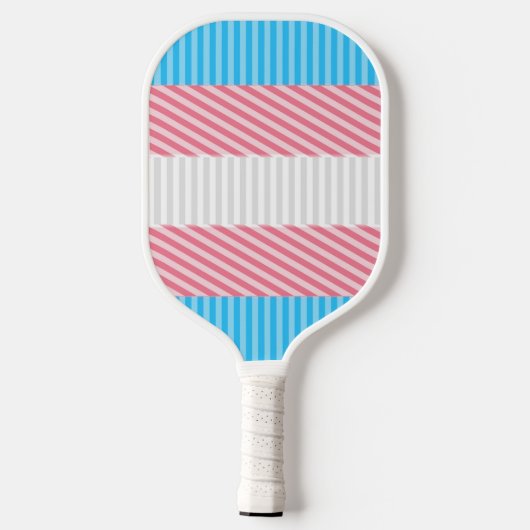 Funky Boho Streep Abstracte Transgender Pride Flag Pickleball Paddle (Achterkant)