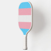 Funky Boho Streep Abstracte Transgender Pride Flag Pickleball Paddle (Links)