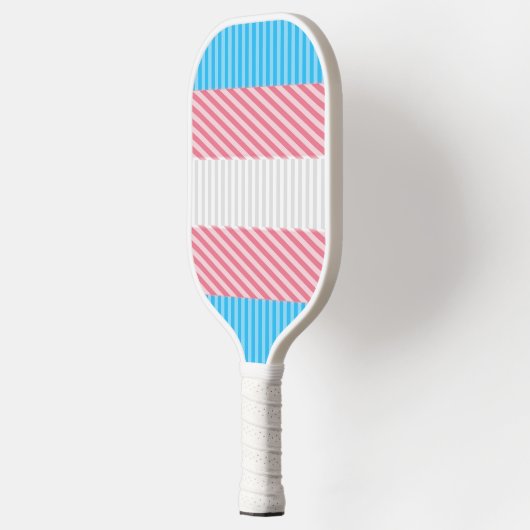 Funky Boho Streep Abstracte Transgender Pride Flag Pickleball Paddle (Links)