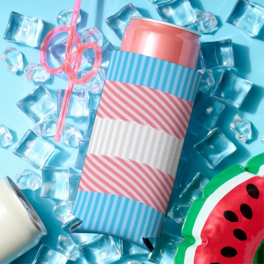 Funky Boho Streep Abstracte Transgender Pride Flag Seltzer Blikjeskoeler (Insitu Zomer)