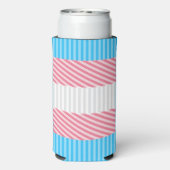 Funky Boho Streep Abstracte Transgender Pride Flag Seltzer Blikjeskoeler (Seltzer Achterkant)