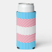 Funky Boho Streep Abstracte Transgender Pride Flag Seltzer Blikjeskoeler (Seltzer Voorkant)