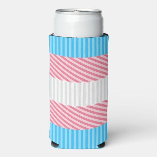 Funky Boho Streep Abstracte Transgender Pride Flag Seltzer Blikjeskoeler (Seltzer Voorkant)