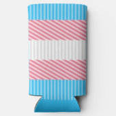 Funky Boho Streep Abstracte Transgender Pride Flag Seltzer Blikjeskoeler (Achterkant)