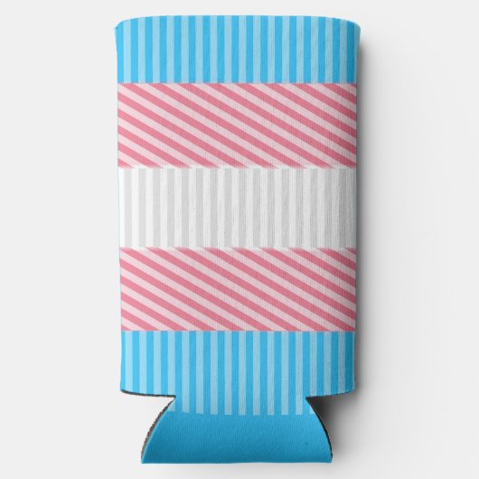 Funky Boho Streep Abstracte Transgender Pride Flag Seltzer Blikjeskoeler (Achterkant)