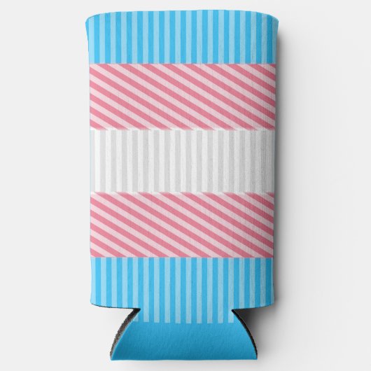 Funky Boho Streep Abstracte Transgender Pride Flag Seltzer Blikjeskoeler (Voorkant)