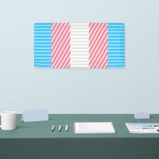 Funky Boho Streep Abstracte Transgender Pride Flag Spandoek (Beurs)