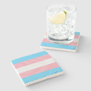 Funky Boho Streep Abstracte Transgender Pride Flag Stenen Onderzetter
