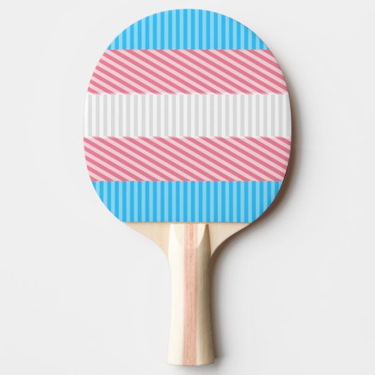 Funky Boho Streep Abstracte Transgender Pride Flag Tafeltennisbatje (Voorkant)