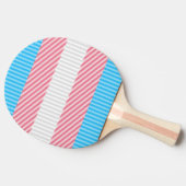 Funky Boho Streep Abstracte Transgender Pride Flag Tafeltennisbatje (Zijkant)