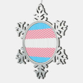 Funky Boho Streep Abstracte Transgender Pride Flag Tin Sneeuwvlok Ornament (Rechts)