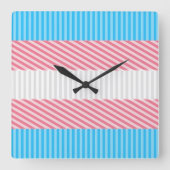 Funky Boho Streep Abstracte Transgender Pride Flag Vierkante Klok (Voorkant)