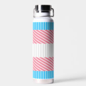 Funky Boho Streep Abstracte Transgender Pride Flag Waterfles (Achterkant)